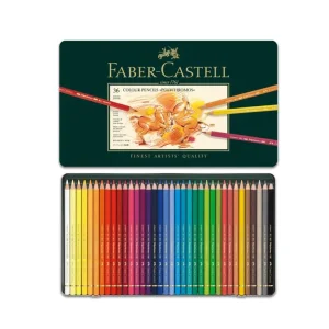 مداد رنگی 36 رنگ  مدل پلی کروموس جعبه فلزی فابر کاستل