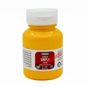 رنگ اکریلیک ساده 125 میل زرد برند سوداکو کد 02308