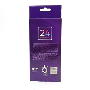 مداد رنگی جعبه مقوایی 24 رنگ برند ام کیو