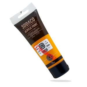 رنگ اکریلیک تیوپ ساده 75 میل زرد هندی برند سوداکو کد 08309