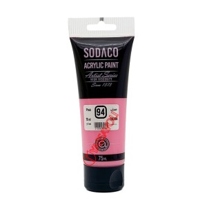 رنگ اکریلیک تیوپ ساده 75 میل صورتی برند سوداکو کد 08394