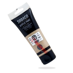 رنگ اکریلیک تیوپ ساده 75 میل کرم نسکافه ای برند سوداکو کد 08327