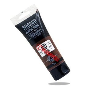 رنگ اکریلیک تیوپ ساده 75 میل قهوه ای روشن برند سوداکو کد 08302