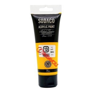 رنگ اکریلیک تیوپ ساده 75 میل زرد کروم برند سوداکو کد 08313