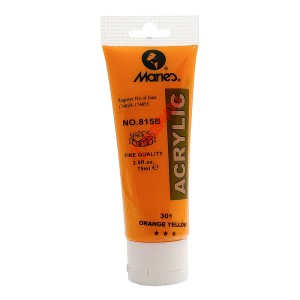 رنگ اکریلیک 75 میل برند ماریس کد 301 ORANGE YELLOW