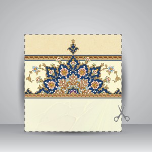 کاغذ ابر و باد تذهیب دار کد 951، 25*35 cm (بسته 50 عددی)