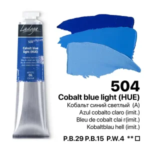 رنگ روغن 46 میل برند لادوگا (سنت پترزبورگ) - کد 504 - Cobalt Blue Light