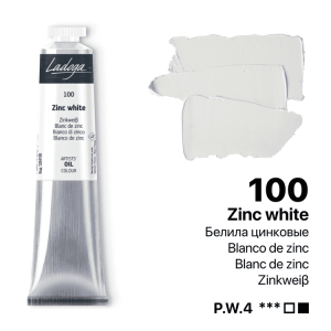 رنگ روغن 46 میل برند لادوگا (سنت پترزبورگ) - کد 100 - Zinc White