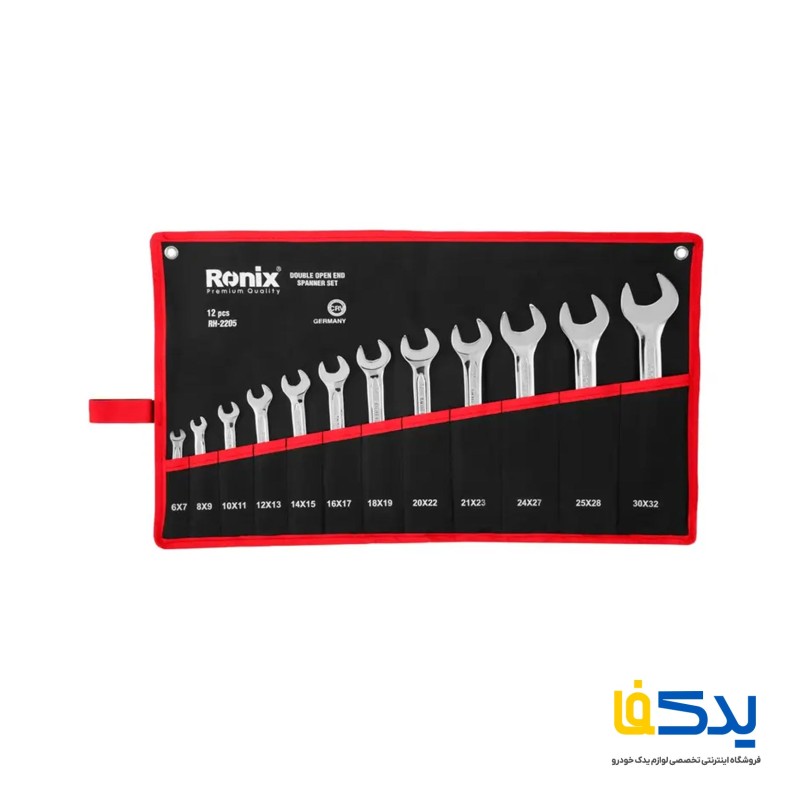 مجموعه 12 عددی آچار دوسر تخت رونیکس مدل RH-2205