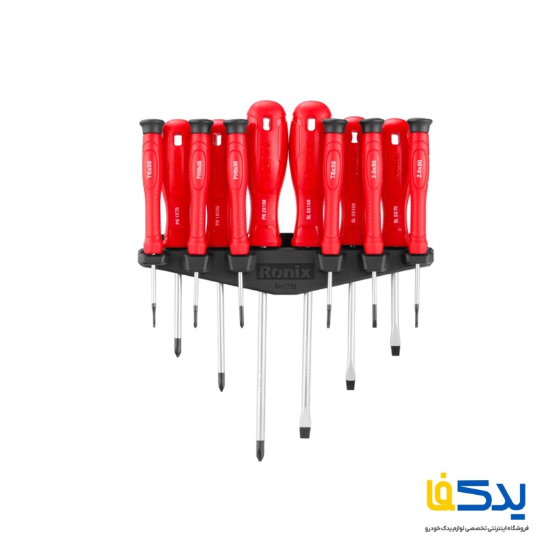 مجموعه 12 عددی پیچ گوشتی و پیچ گوشتی ساعتی رونیکس مدل RH-2728