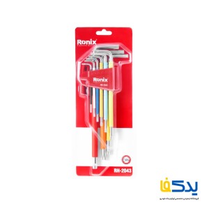 مجموعه 9 عددی آچار آلن ستاره ای بلند رونیکس مدل RH-2043