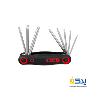 مجموعه 8 عددی آچار آلن ستاره‌ ای تاشو رونیکس مدل RH-2021