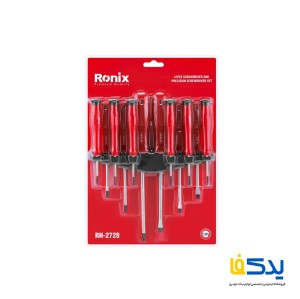 مجموعه 12 عددی پیچ گوشتی و پیچ گوشتی ساعتی رونیکس مدل RH-2728