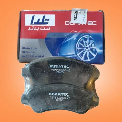 لنت ترمز جلو پژو 206 تیپ 5 با صفحه صدا گیر برند تلدا