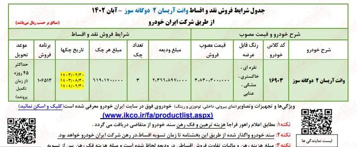 فروش اقساطی ایران خودرو