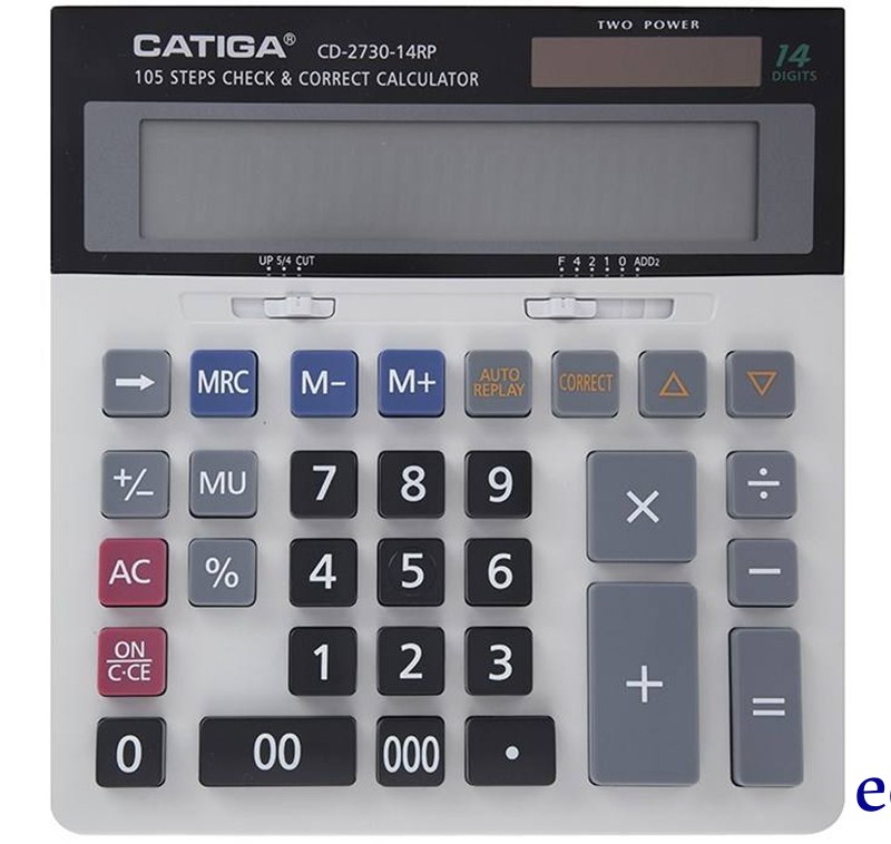 ماشین حساب رومیزی چاپگردار کاتیگا Catiga CD-2730-14RP