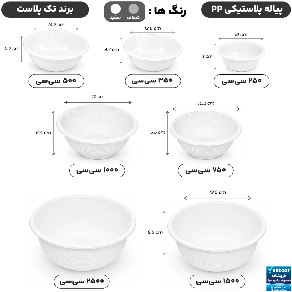 کاسه یکبارمصرف اقتصادی PP - برند تک پلاست
