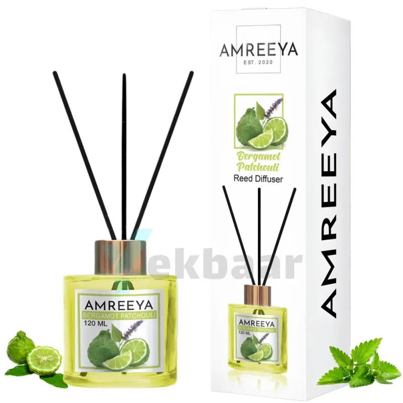 خوشبو کننده هوا آمریا Amreeya رایحه پاچولی و ترنج Patchouli & Bergamot پچولی برگاموت حجم 120ml