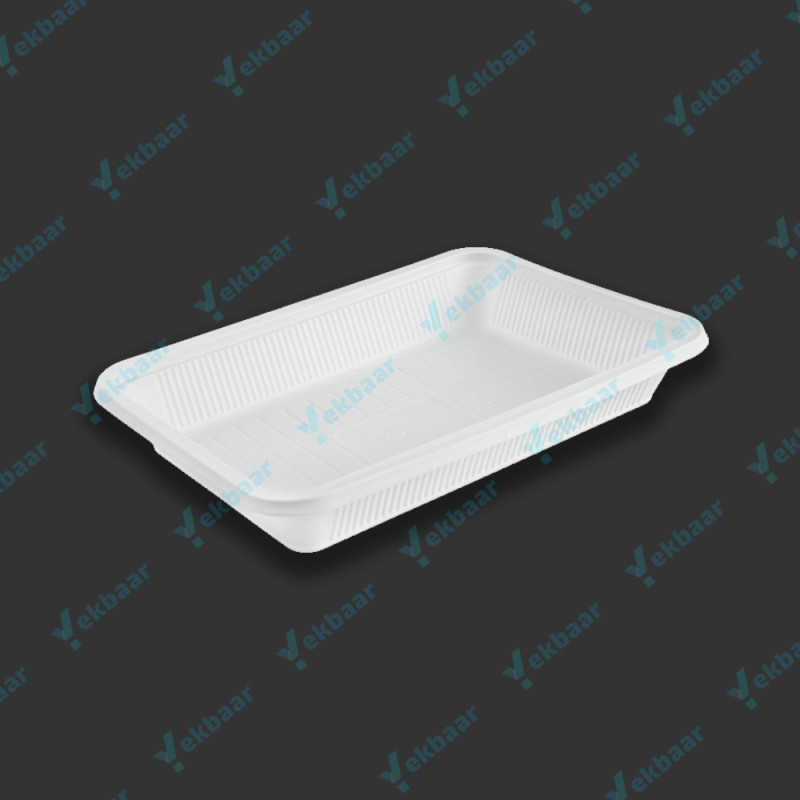 ظرف غذا گیاهی یکبار مصرف مدل مستطیل تک خانه برند آملون