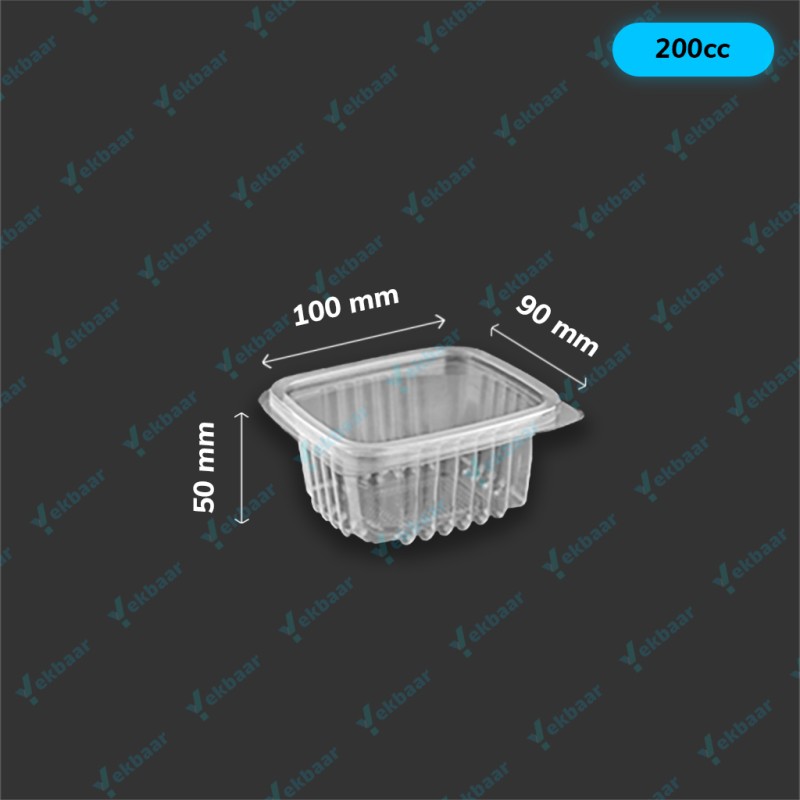 ظرف یکبار مصرف درب دار - مدل دلی 200 سی سی - برند پرشیا  - بسته 25 عددی