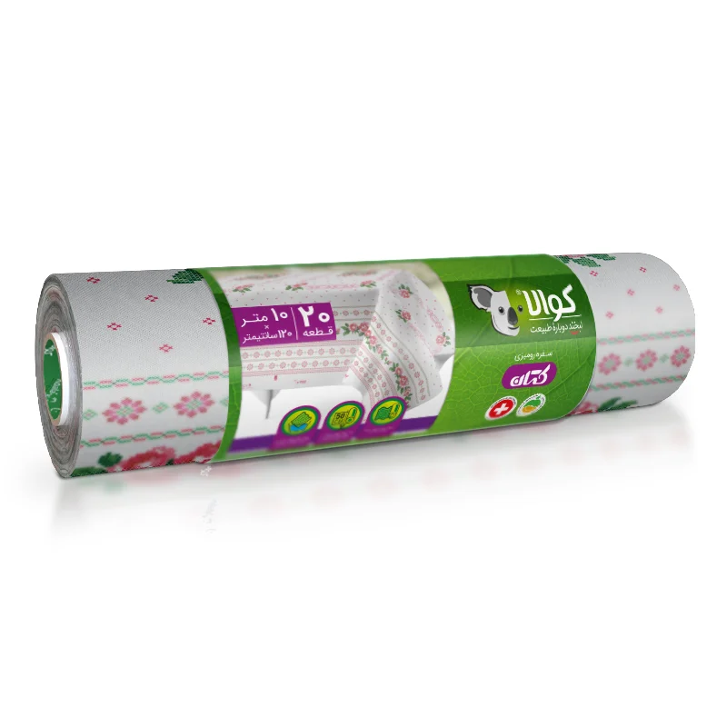 سفره یکبار مصرف کوالا - مدل کتان 10 متری - ارزان ترین قیمت و ارسال سریع