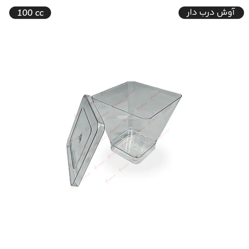 ظرف دسری یکبار مصرف آوش 100 سی‌سی درب دار 12 عددی