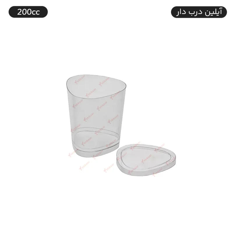 ظرف دسری یکبار مصرف - مدل آیلین 200cc درب دار - بسته 6 عددی
