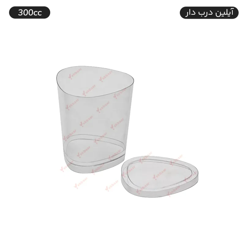 ظرف دسری یکبار مصرف آیلین 300 سی سی با درب تعداد 6 عددی برند کوشا
