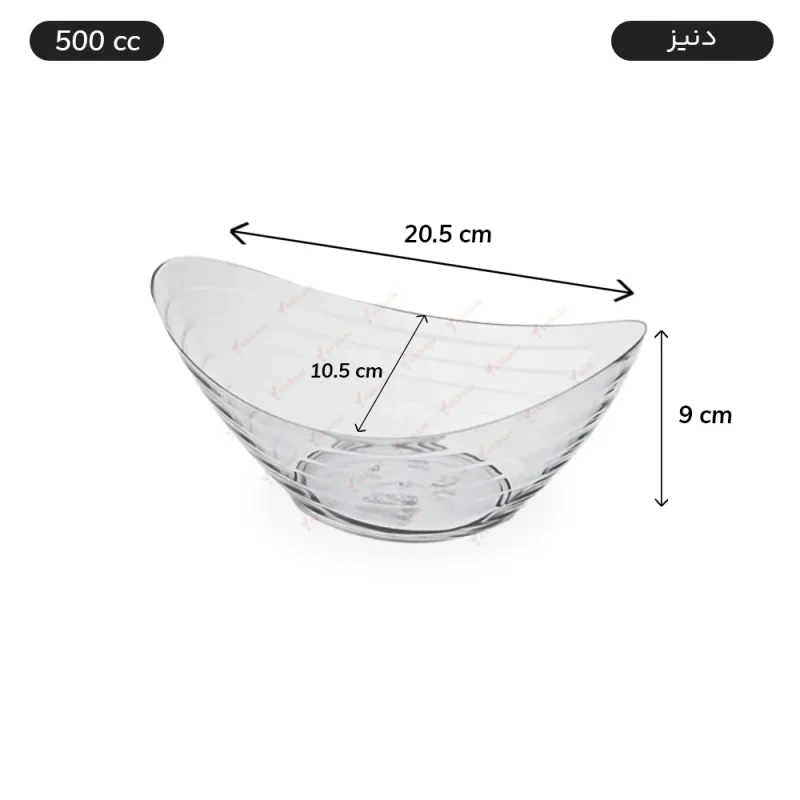 ظرف اسنک یکبار مصرف دنیز 500cc بی‌رنگ 6 عددی