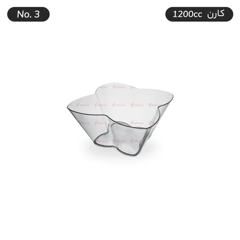 ظرف اسنک یکبار مصرف کارن شماره 3 حجم 1200cc بسته 3 عددی