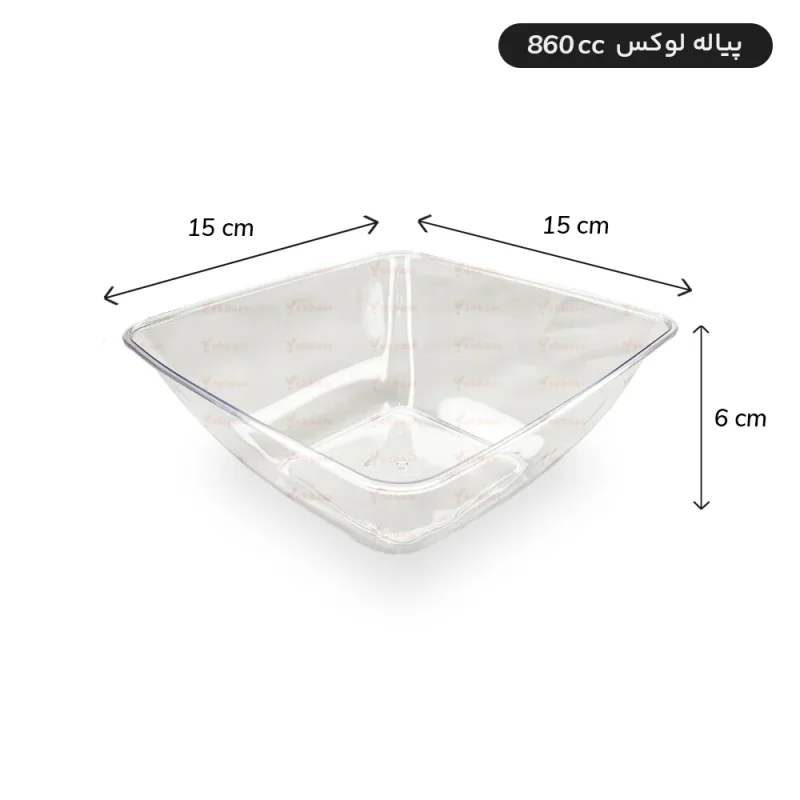 پیاله یکبار مصرف لوکس سایز 850cc رنگ سفید، مشکی، شفاف بسته 6 عددی