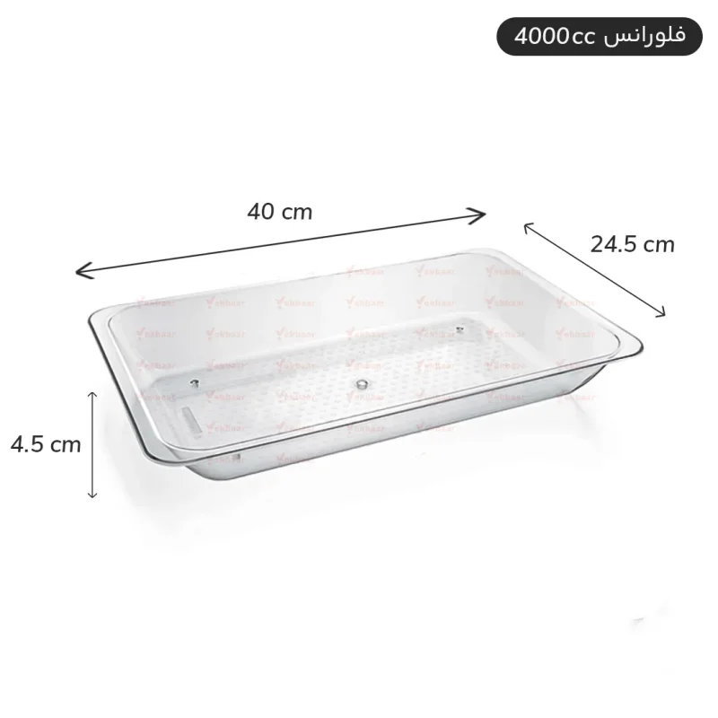 دیس گود یکبار مصرف مدل پیرکس فلورانس سایز 4000 CC برند کوشا پلاستیک