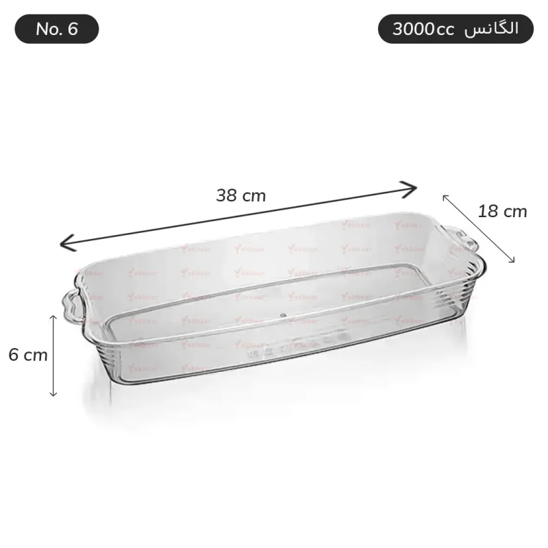 دیس گود مدل الگانس 3000cc شماره شش بیرنگ یکبار مصرف - برند کوشا