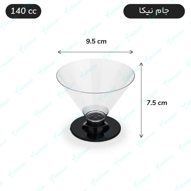 جام دسری یکبار مصرف نیکا 140cc بسته 6 عددی