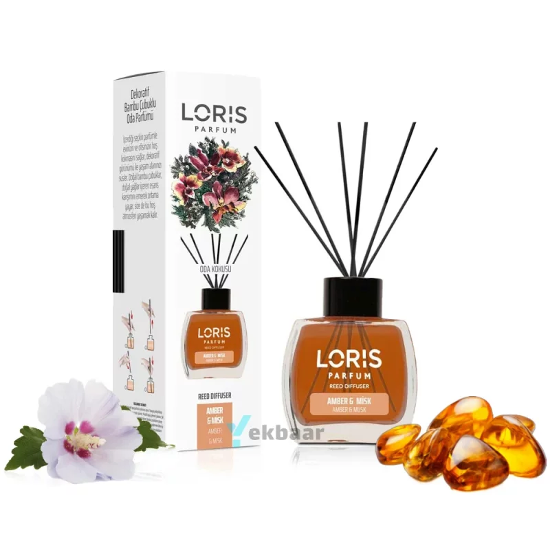 خوشبو کننده هوا لوریس LORIS رایحه امبر ماسک (عنبر مشک) Amber musk حجم 120ml