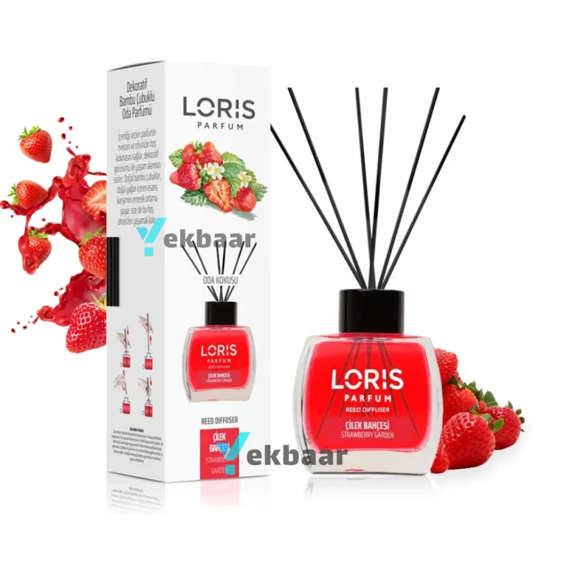 خوشبو کننده هوا لوریس LORIS مدل باغ توت فرنگی Strawberry Garden استرابری گاردن حجم 120ml