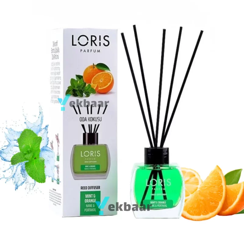 خوشبو کننده هوا لوریس LORIS رایحه نعناع و پرتقال Mint & Orange مینت اورنج حجم 120ml