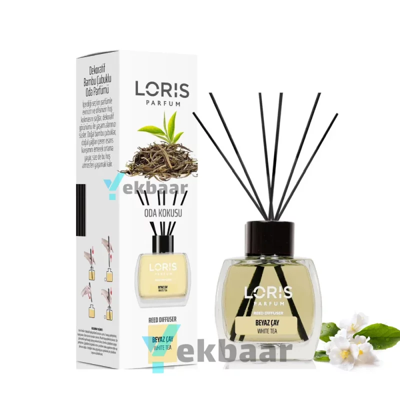 خوشبو کننده هوا لوریس LORIS رایحه چای سفید White tea وایت تی حجم 120ml