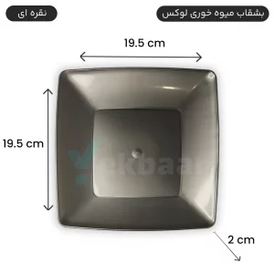 بشقاب یکبارمصرف میوه خوری مدل لوکس رنگ نقره ای تعداد 6 عدد برند کوشا