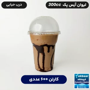 لیوان آیس پک 300 سی سی یکبار مصرف خوزستان درب دار کارتن 600 عددی ارزان ترین