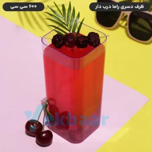 ظرف دسری یکبار مصرف درب‌دار مدل راما 600 سی سی- برند کوشا پلاست