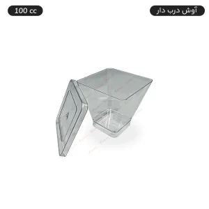 ظرف دسری یکبار مصرف آوش 100 سیسی درب دار 12 عددی