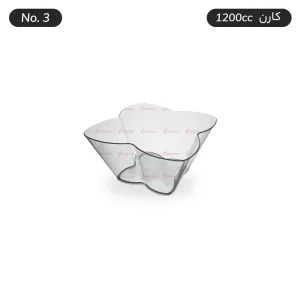 ظرف اسنک یکبار مصرف کارن شماره 3 حجم 1200cc بسته 3 عددی