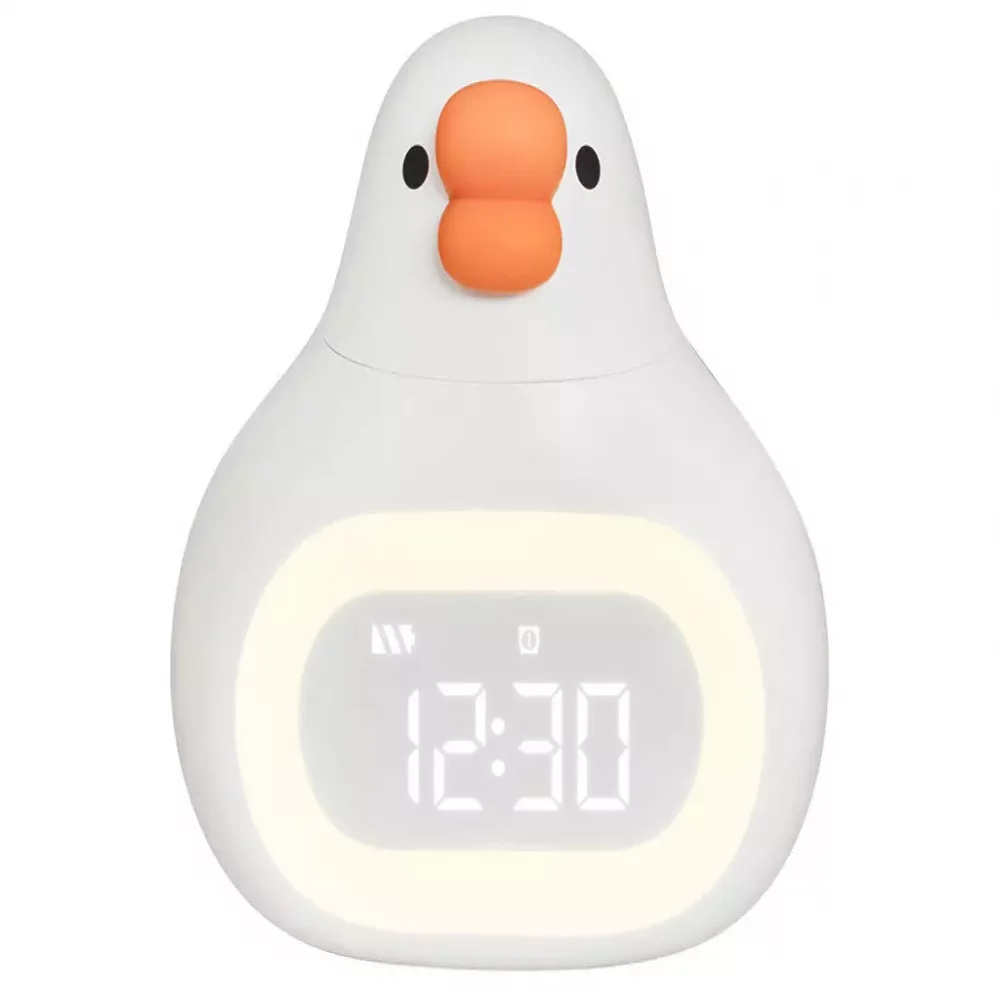 چراغ خواب فانتزی سیلیکونی و ساعت زنگ‌دار دیجیتالی رومیزی شارژی Bedside Clock Night Light Ornament Alarm Multifunctional C18