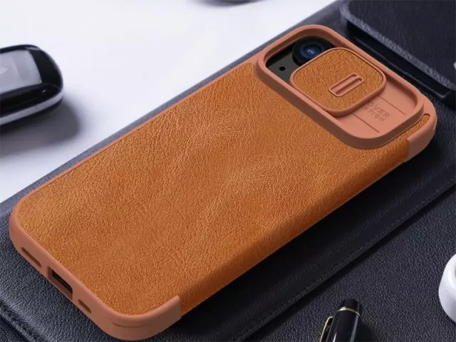 کیف کلاسوری آیفون 15 نیلکین Nillkin Apple iPhone 15 Qin Pro leather case