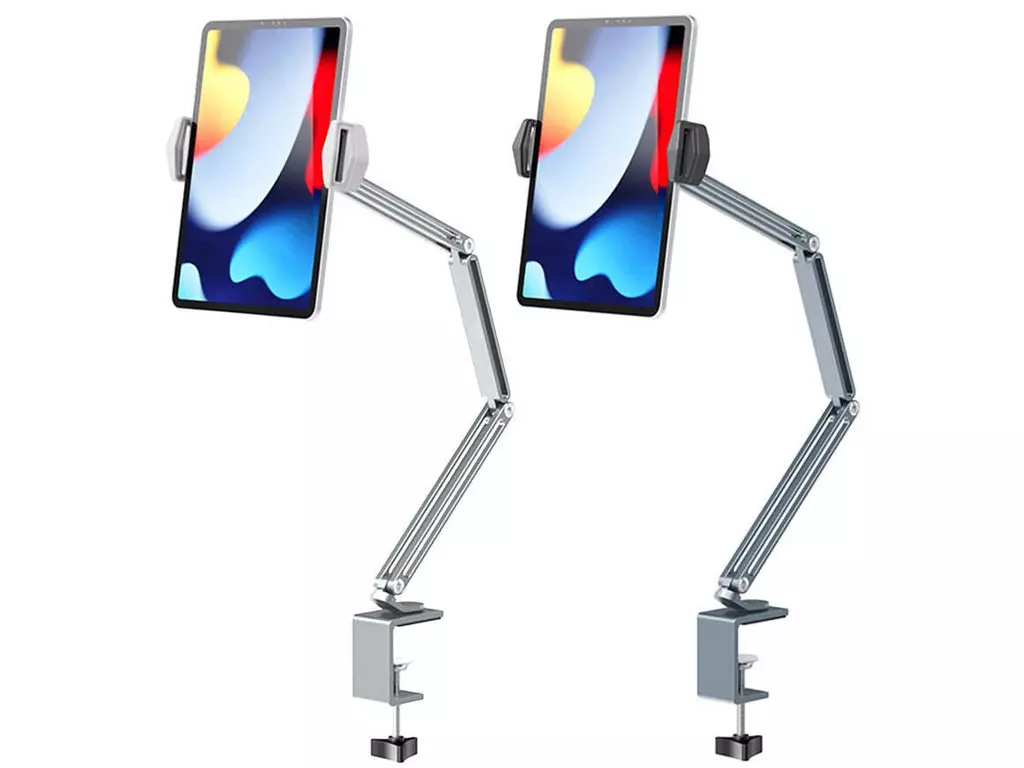 هولدر گوشی موبایل و تبلت گیره‌ای بازوبلند قابل اتصال به میز و تخت Desk Long Arm Lazy Clip Bracket Adjustable Bed Tablet Phone Holder P76