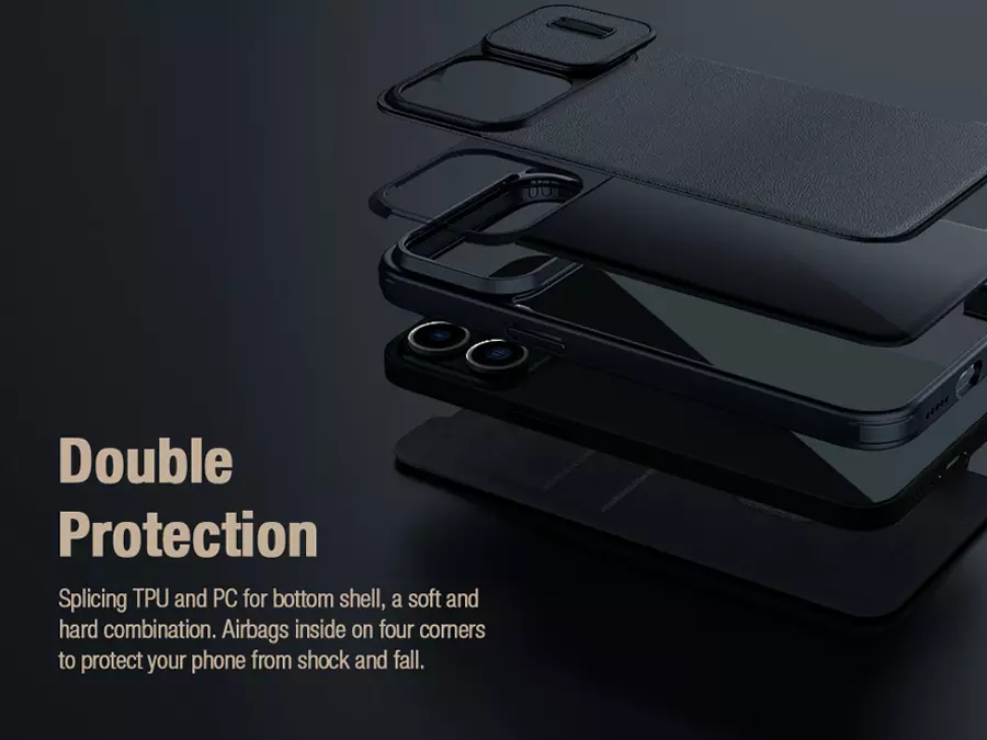 کیف آیفون 14 نیلکین Nillkin Apple iPhone 14 Qin Pro Leather Case