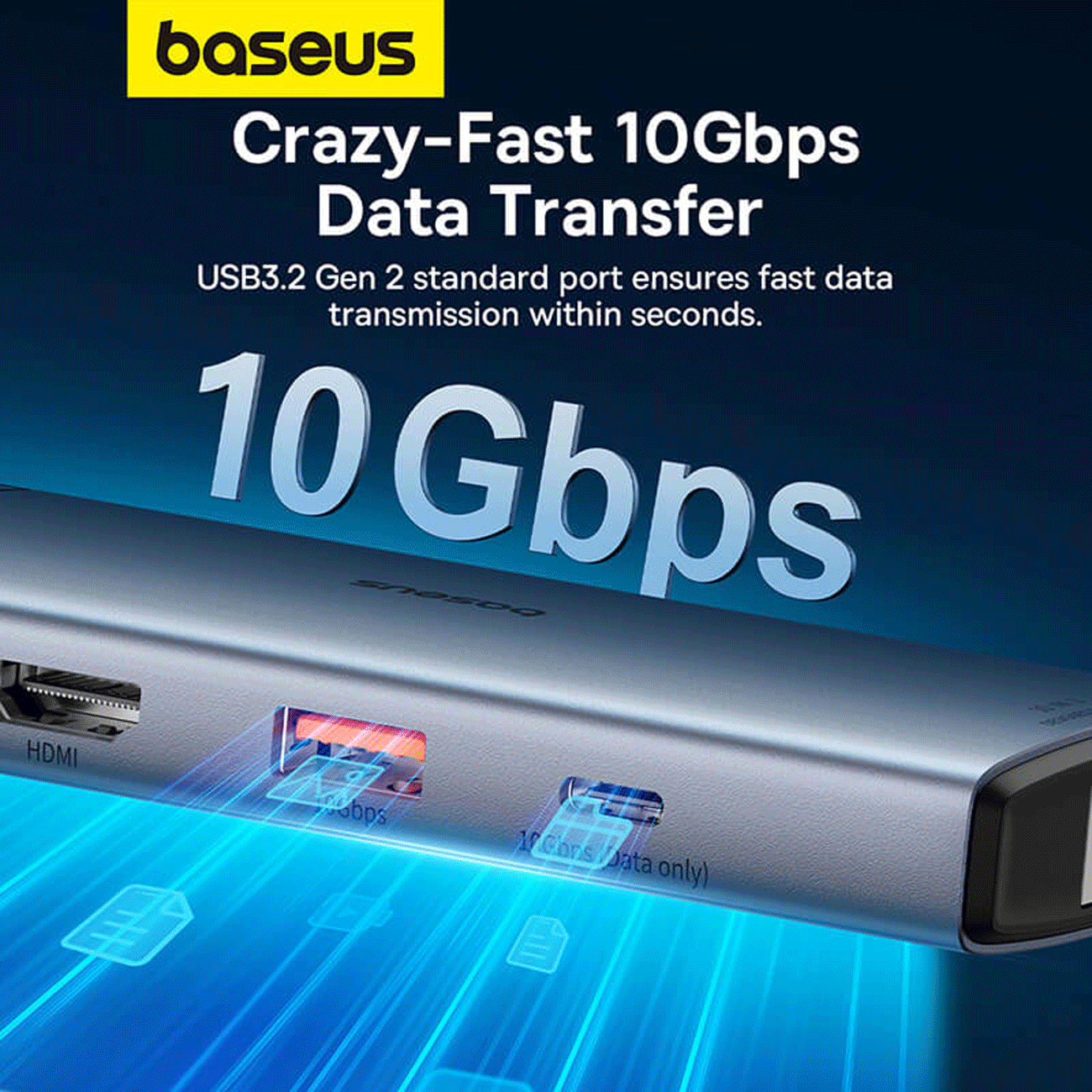 هاب تایپ سی 10 پورت بیسوس BS-OH084 B00061800812-00