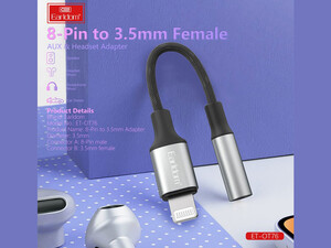 کابل تبدیل لایتنینگ به AUX ارلدم EARLDOM OT76 Lightning TO 3.5mm Audio adapter