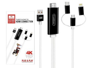 کابل مبدل سه سر به اچ دی ام آی Earldom 3 in 1 HDMI HDTV Cable ET-W13